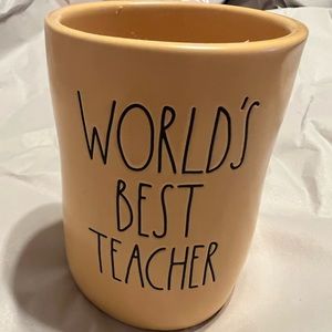 Rae Dunn worlds best teacher candle